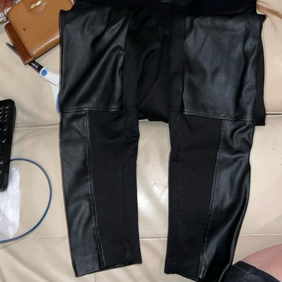 BCBG Faux Leather stretch leggings. - Picture 1 of 5